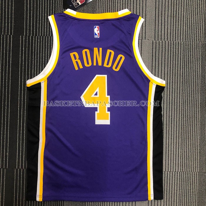Maillot Los Angeles Lakers Rajon Rondo NO 4 Statement 2021-22 Volet